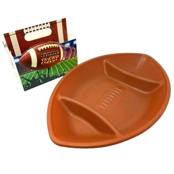 Football Chip and Dip Serving Tray Utensil Caddy Tailgate Party Supplies - Picture 1 of 7